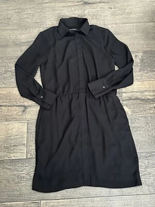 Banana Republic schwarzes Langarm elegantes Kleid Größe 0 - Bild 1 von 4