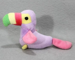D20- Imperial Toy Corporation Plush Toucan Parrot Purple Bird Rainbow Beak - Picture 1 of 5