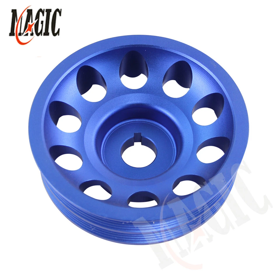 Light Weight Aluminum Crankshaft Pulley For Subaru Impreza WRX STI Forester Blue Foto 1 de 4