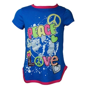 Girls Nightgown Pajama 39081-LVP- W/ Peace & Love Print Sizes 2T TO 14 - Picture 1 of 3