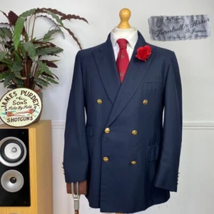 TURNBULL & ASSER (42R) Zweireiher Marine + Goldknopf Military Blazer Jacke - Bild 1 von 23