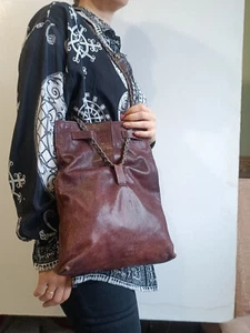 Hugo Boss womens leather bag, brown, vintage, double handle, medium shoulder - Picture 1 of 10