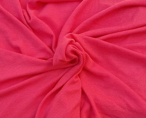 Coral 2x2 Rib Knit Fabric Rayon Spandex Stretch 4/16 - Picture 1 of 4