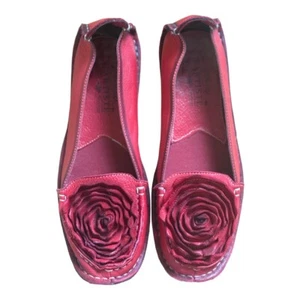 L’Artiste Shoes Women 10 EU 41 Spring Step Dezi Loafers Red Flower Soft Leather - Picture 1 of 7