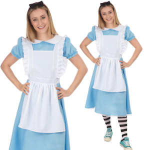 Ladies Alice Costume Fairytale Wonderland Book Day Fancy Dress Adult Outfit