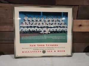 RARE 1954 ORIGINAL NEW YORK YANKEES BALLANTINE BEER SIGN RARE MICKEY MANTLE  - Picture 1 of 12