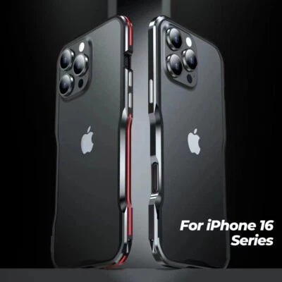 Funda protectora delgada de aluminio con marco de metal duro LUPHIE para iPhone 15 16 17 ProMax Foto 1 de 4