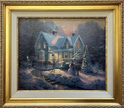 THOMAS KINKADE - BLESSINGS OF CHRISTMAS - 20" X 24" A/P  Hand Embellished Canvas - Image 1 of 4