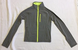 Abercrombie Kids Light Grey Thin Zip Jacket With Neon Yellow Trim Sz M NWT - Picture 1 of 9