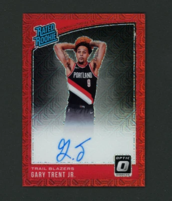 Gary Trent Jr. 2018-19 Donruss Optic Choice AUTO RED HOLO OOKIE RC Prizm  SSP - Image 1 of 2