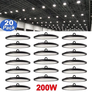 20 Pack 200W UFO LED High Bay Light Factory Warehouse Commercial Led Shop Lights - Picture 1 of 10