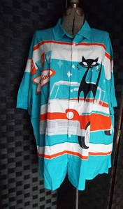 Big Man's Shirt 50s Galaxy California Atomic Rockabilly Vintage Hawaii 5XL - Picture 1 of 7