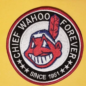 Cleveland Indians Chief Wahoo Forever MLB bestickter Sport Aufnäher ca. 3,5" - Bild 1 von 2