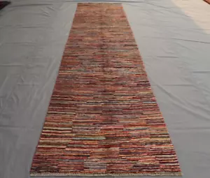 2x8 π₯ Gabbeh Nomadic Runner β Earthy Stripes with Rustic Charm π₯ - Picture 1 of 10