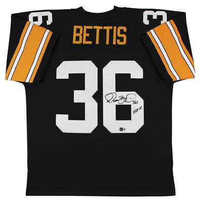 Camiseta deportiva Steelers Jerome Bettis "HOF 15" firmada negra M&N 1996 TB BAS Witnessed Foto 1 de 4