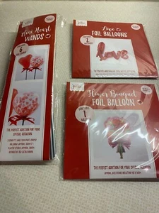 LOVE FOIL BALLOONS..FLORAL BOUQUET..MINI HEART WANDS..BRAND NEW.. - Picture 1 of 8