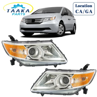 For 2011-2017 Honda Odyssey Halogen Chrome Housing Amber Corner Headlight W/BULB - Imagem 1 de 4