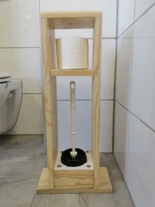 WC - Papier/Bürstenhalter aus Massivholz Palettenmöbel !neu! - Bild 1 von 4