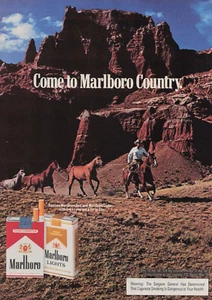 1979 Vintage Print Ad Come to Marlboro Country Horses Cowboy Ranch Canyon Desert - Picture 1 of 2