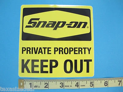 Genuine Official Snap On Tools PRIVATE PROPERTY - KEEP OUT Sticker Decal 5" -NEW - Imagem 1 de 2