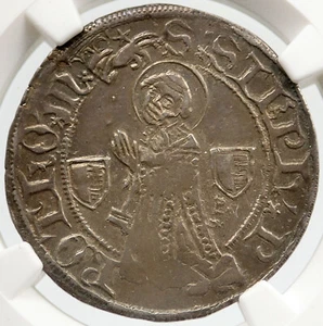 1406-1588 FRANCE City of Metz Lorraine SAINT STEPHEN Silver Coin NGC i119715 - Picture 1 of 4