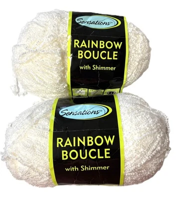 1 1/2 Sheins of Rainbow Boucle hilo blanco brillante color # 1 Foto 1 de 4