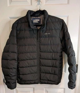 Lands' End Men's Black Puffer Winter Jacket Coat Size Small 34-36 NWOT - Picture 1 of 6