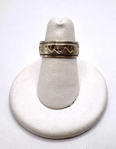 Vintage Native Sterling Silver Heart Arrow Band Ring Sz 6 - Picture 1 of 5
