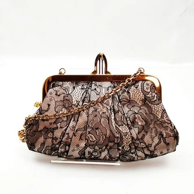 NO TARIFF Christian Louboutin Shoulder Bag Black Silk Satin 3293341 - Image 1 of 4