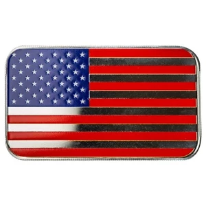 American Flag 1 oz Silver Bar USA Full Color .999 Silver Bullion Bar in Capsule - Picture 1 of 3