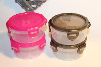 4 Lock und Lock LocknLock Vorratsdosen SET    RUND  FARB MIX   300  ml HPL 932 - Bild 1 von 2