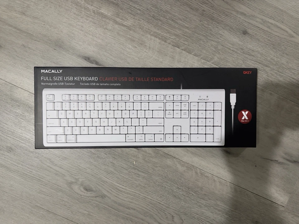 Macally Full-Size USB Wired Keyboard for Mac Desktop Computer MacBook QKEY - Image 1 of 1