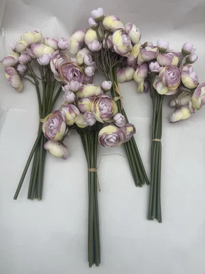 Arreglo de flores artificiales Ranunculus 24 piezas ramo de boda decoración de fiestas en el hogar Foto 1 de 4