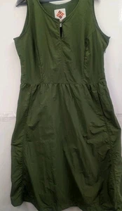 Columbia Deschutes Valley Dress Army Green Fabric Size 2XL Pockets Side Zipper - Picture 1 of 11