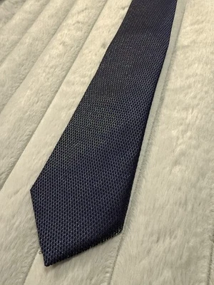 Corbata de seda texturizada azul marino hecha en Italia Armani Collezioni Foto 1 de 4