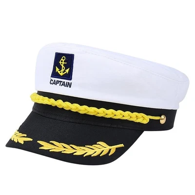 Sombrero de Capitán de Yate Ajustable Marineros Gorra de Mar Sombrero de Capitán Marina Infantería de Marina Disfraz... Foto 1 de 4