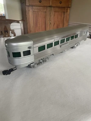 VERY NICE ARISTO READING COMPANY STREAMLINE ALUMINUM OBSERVATION FOR LGB TRAINS - Image 1 of 4