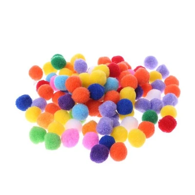 100Pcs Soft Round Fluffy Craft PomPoms Ball Mixed Color Pom Poms 20mm DIY - Image 1 of 4