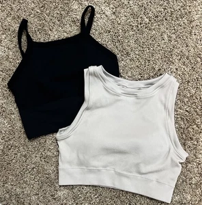 2 ~ PRO-FIT Women's Sports Bra Black & Tan ~ Size M - Picture 1 of 9