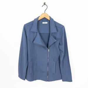 Kettlewell Cate Jacket Size L 14 Cotton Biker Cardigan French Grey - Picture 1 of 10