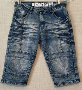 Encrypted Denim Shorts Youth/Boy Size 14 (26x12) Blue Acid Wash Blue - Picture 1 of 13