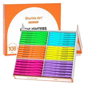 108 Stück Textmarker, Textmarker verschiedene Farben Set, 6 leuchtende Farben Chis... - Bild 1 von 8