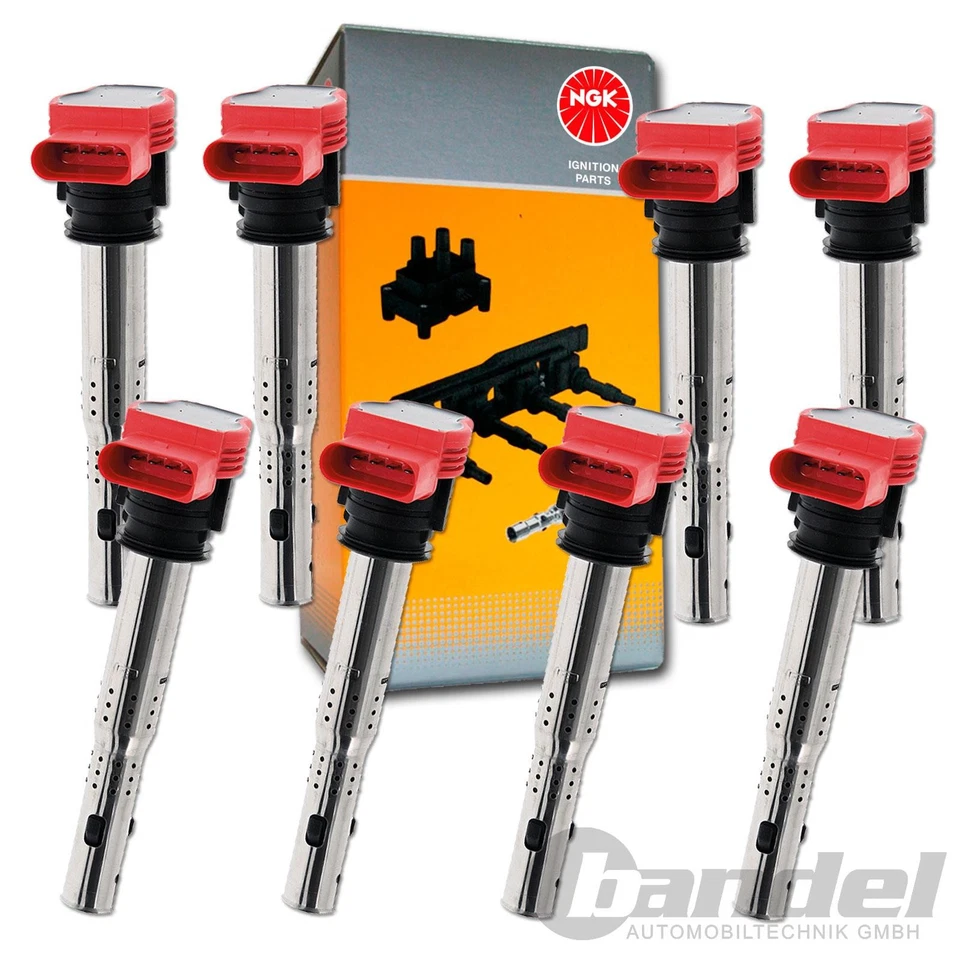 8x NGK Zündspule für 3.7/4.2 V8 quattro AUDI A4 S4 (B6,B7) A6 (4F,C6) A8 (4E) - Bild 1 von 1