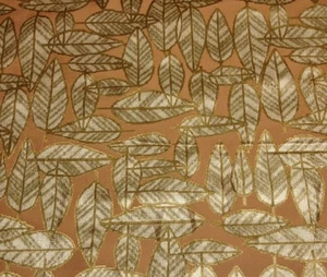 TELA DE TERCIOPELO POLLACK ASSOCIATES HOJA FELPA MIMOSA CARAMELO JACQUARD 3 YARDAS 52"W - Imagen 1 de 4