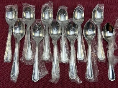 "12 cucharaditas cuentas 1847 Rogers acero inoxidable China perla cuentas reales 6 1/4"" nuevo" Foto 1 de 4