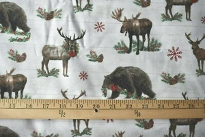 LODGE HOLIDAY ELCH ELCH URLAUBSDRUCK CREMEWEISS 100 % BAUMWOLLSTOFF 29 X 43 ZOLL - Bild 1 von 2