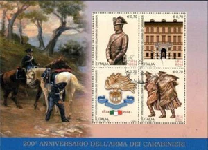 2014 italia repubblica Foglietti senso civico Bicentenario Carabinieri usata - Imagen 1 de 1