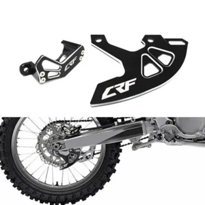 Black Rear Brake Disc + Brake Calipe Guard For HONDA CRF250R/X CRF450R/X/RX - Picture 1 of 13