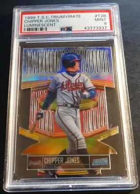 1999 CHIPPER JONES T.S.C.TRIUMVIRATE LUMINESCENT #T2B PSA 9 POP 3 NONE HIGHER - Image 1 of 2