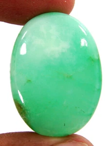 55.10 Ct Natural Green Chrysoprase Loose Gemstone Cabochon Healing Stone - 60386 - Picture 1 of 5
